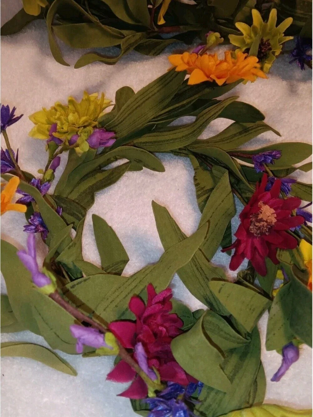 5pc Artificial Wildflower Centerpiece Wreath Candle Rings And Candlestick Rings